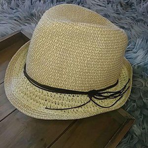 D&Y Fedora Paper Braid Sun Hat Tan One Size Faux B